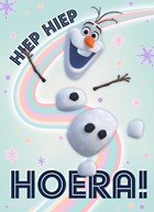 Frozen verjaardagskaart Olaf hiep hiep hoera